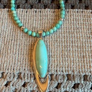 Jay King Turquoise and Sterling Silver Pendant Necklace